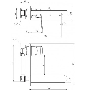 ALPINIA Washbasin Tap, Concealed