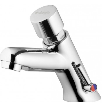 PRESS Washbasin Tap, Self-Closing, With Temperature Control