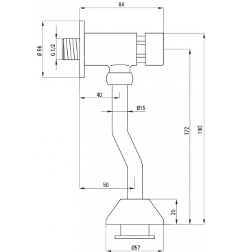 PRESS Urinal Tap, Self-Closing