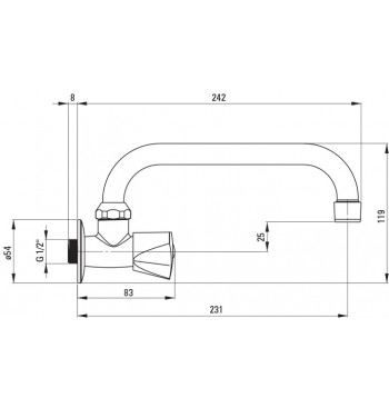 Washbasin Tap, Wall-Mounted, For Cold Or Mixed Water