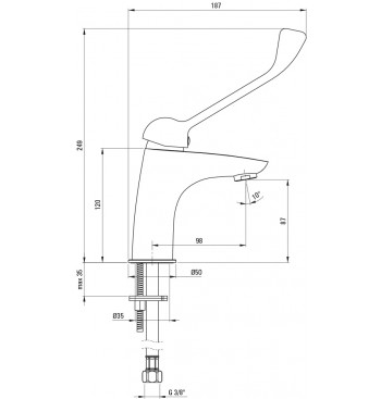 CYNIA Washbasin Tap, With Clinic Lever