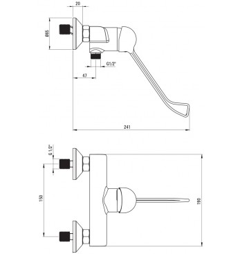 CORIO Shower Mixer, With Clinic Lever - ECO-Cartridge