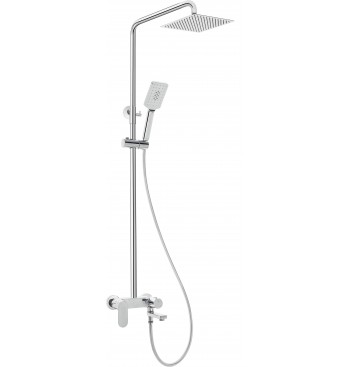 ALPINIA Shower Column, With Bathtub Mixer - Movable Spout