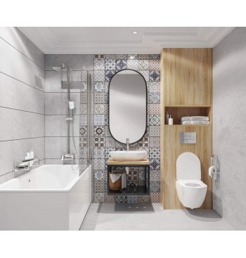 ALPINIA Shower Column, With Bathtub Mixer - Movable Spout