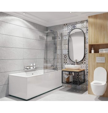 ALPINIA Shower Column, With Bathtub Mixer - Movable Spout