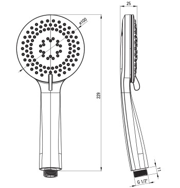 ARNIKA Shower Set, 1-Function, With Sliding Bar - Concealed Connector