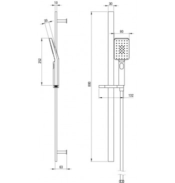 ANEMON BIS Shower Set, 3-Function, With Sliding Bar