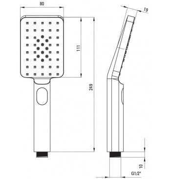 ANEMON BIS Shower Set, 3-Function, With Sliding Bar