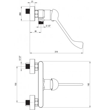 ALPINIA Shower Mixer, With Clinic Lever