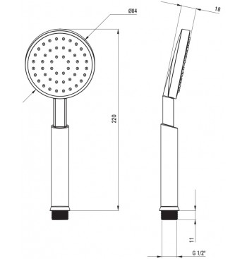 TEMISTO Hand Shower, 1-Function
